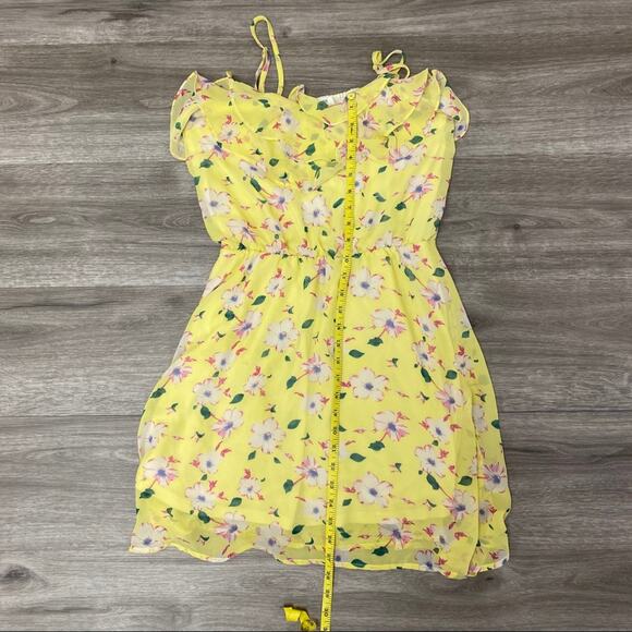 Umgee Ruffle Floral Star Dress Yellow Size M - Picture 8 of 8